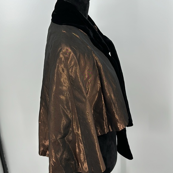 Vintage cape by Sosnik’s Winsont Salem copper with black velvet neck tie capelet - Picture 4 of 12